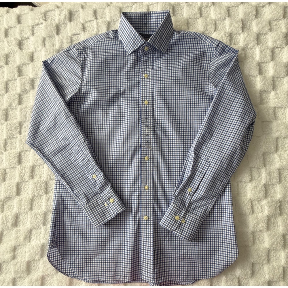 NWT-Polo Ralph Lauren Mens Classic Fit Gingham Dress Shirt Blue/White 15 32/33